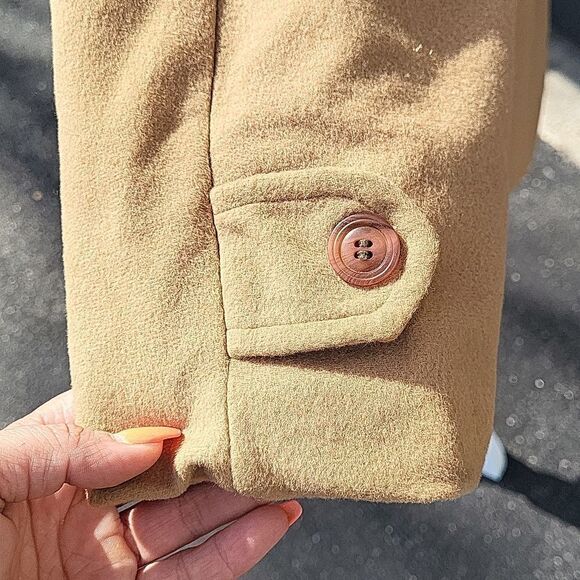 Vintage Kashmiracle Tan Coat Size L/XL Cahmere Like - Picture 7 of 13